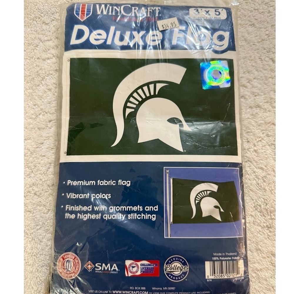 WinCraft Michigan State Spartans Deluxe Flag 3x5 NCAA College‎